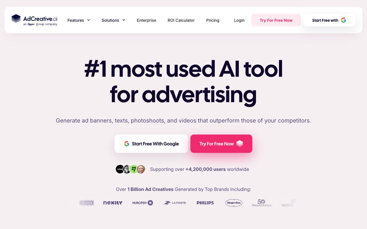 Adcreative.ai homepage
