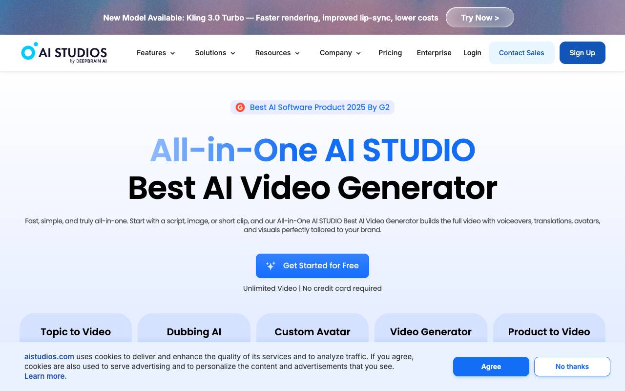 AI Studios homepage