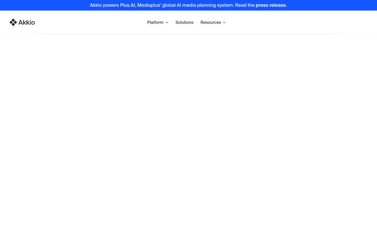 Akkio homepage