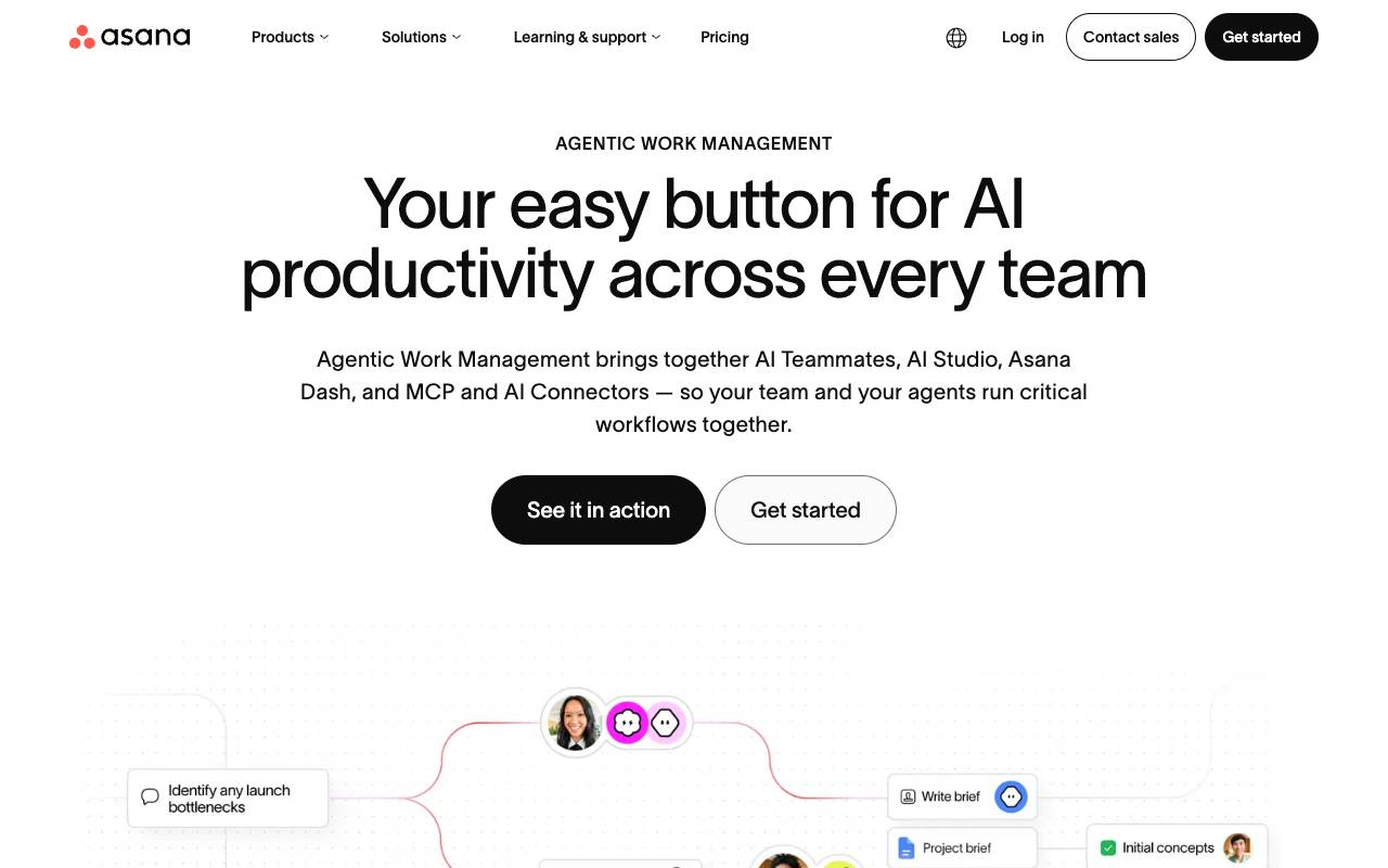 Asana homepage