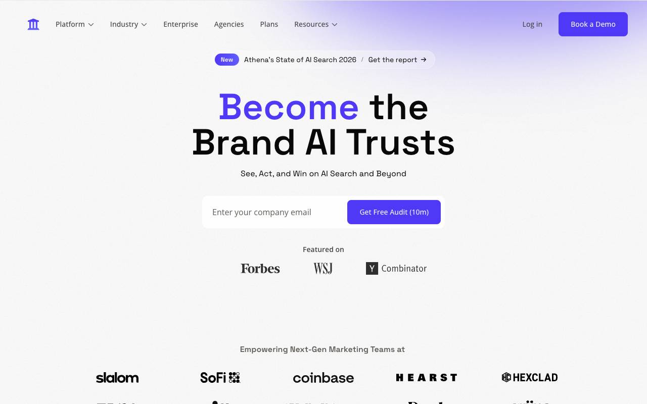 AthenaHQ homepage