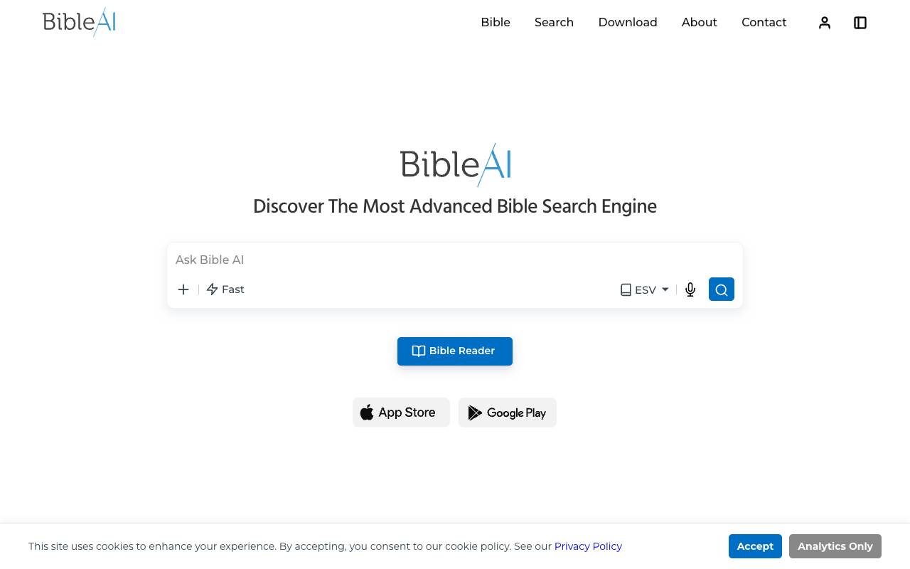 Bible AI homepage