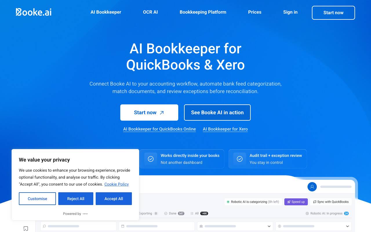 Booke AI homepage