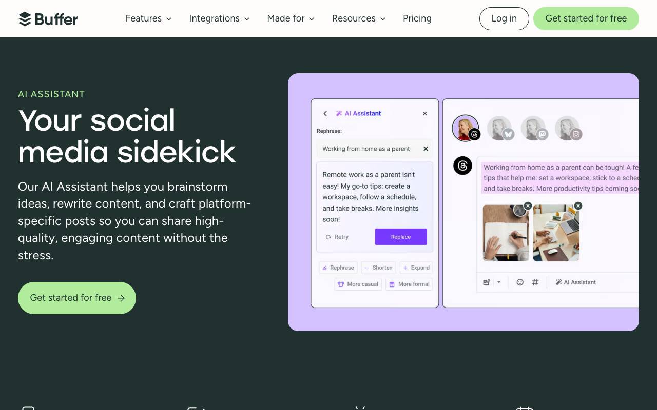 Buffer homepage