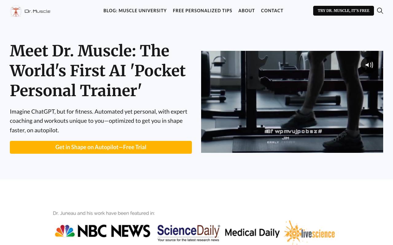 Dr. Muscle homepage