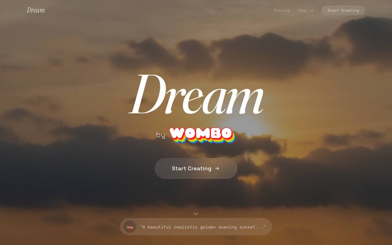 Dream by WOMBO homepage