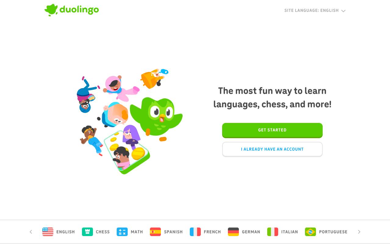 Duolingo homepage
