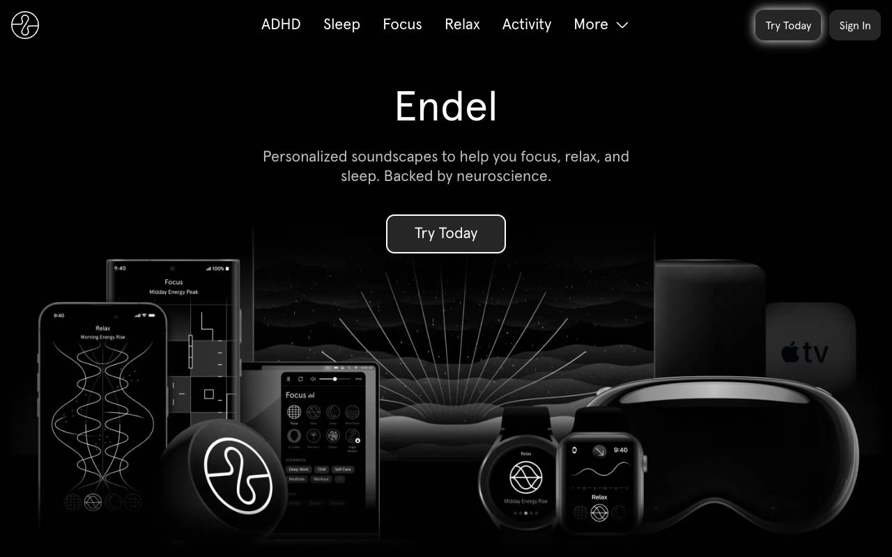 Endel homepage