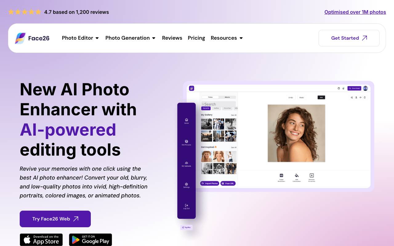 Face26 homepage