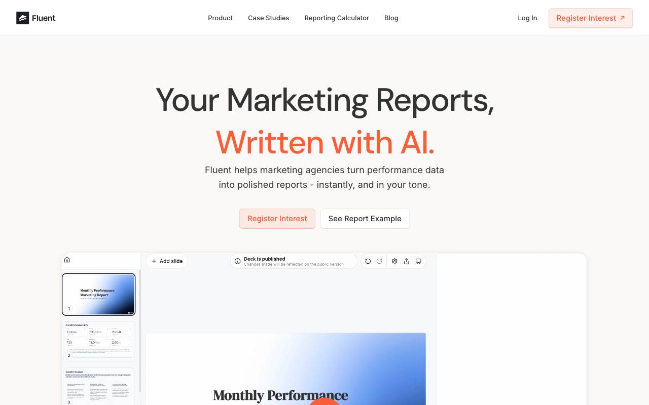 Fluent homepage