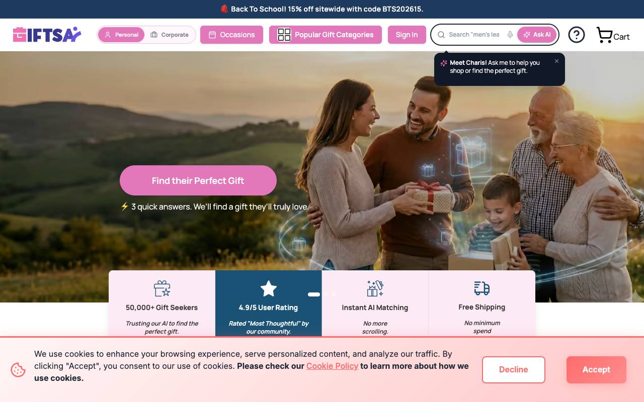 GIFTS AI homepage