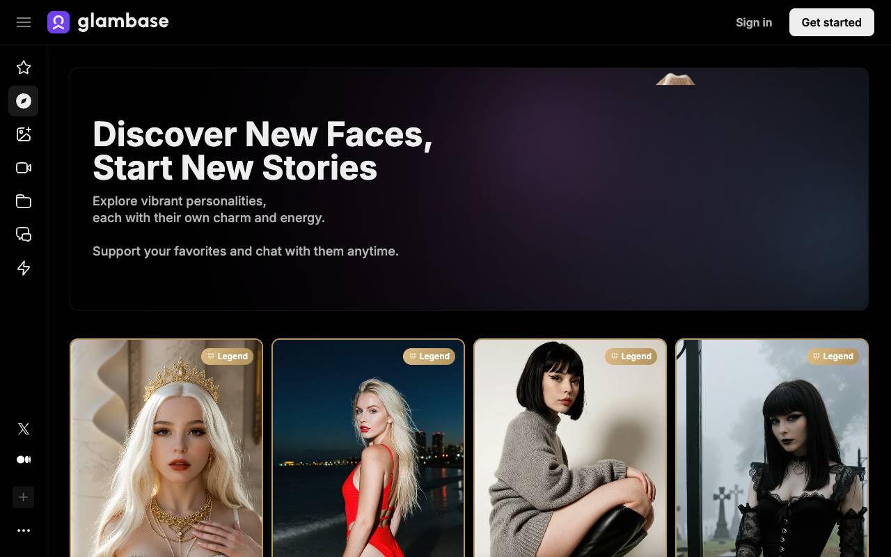 Glambase homepage