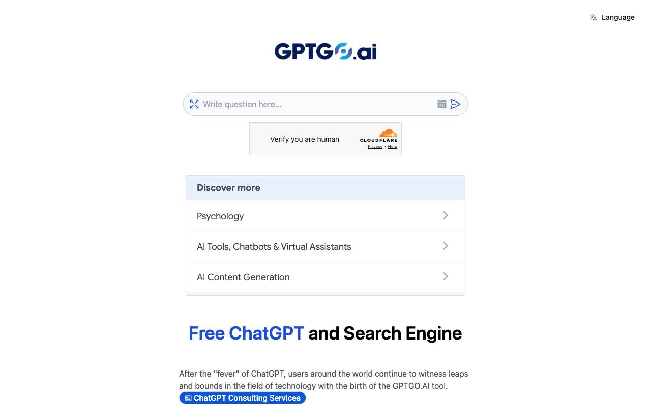 GPTGO homepage