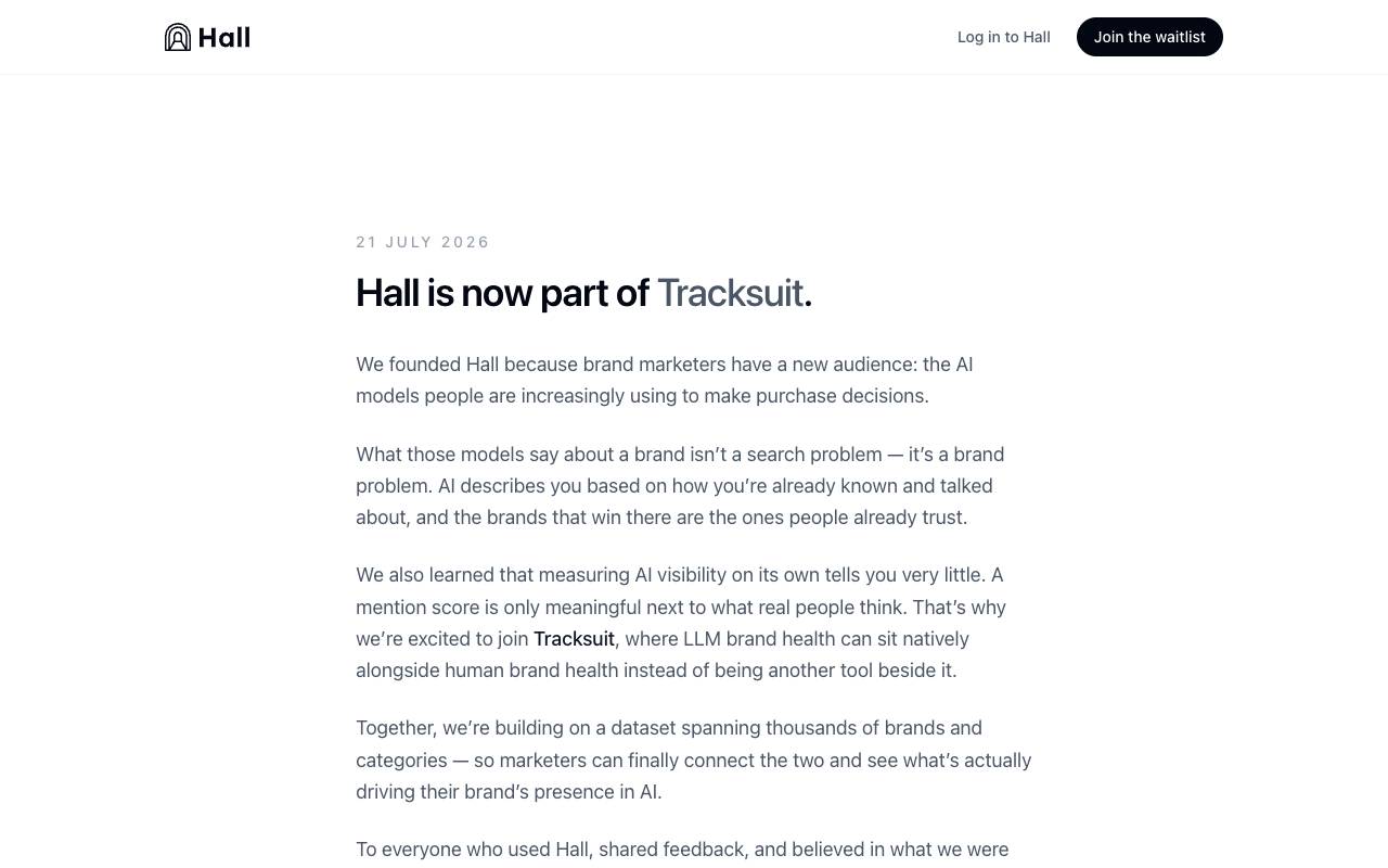 Hall homepage
