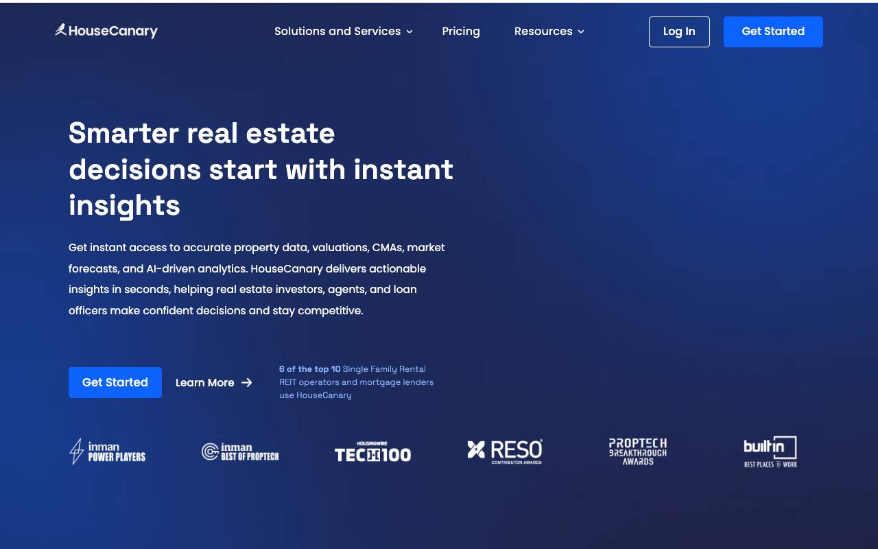 HouseCanary homepage