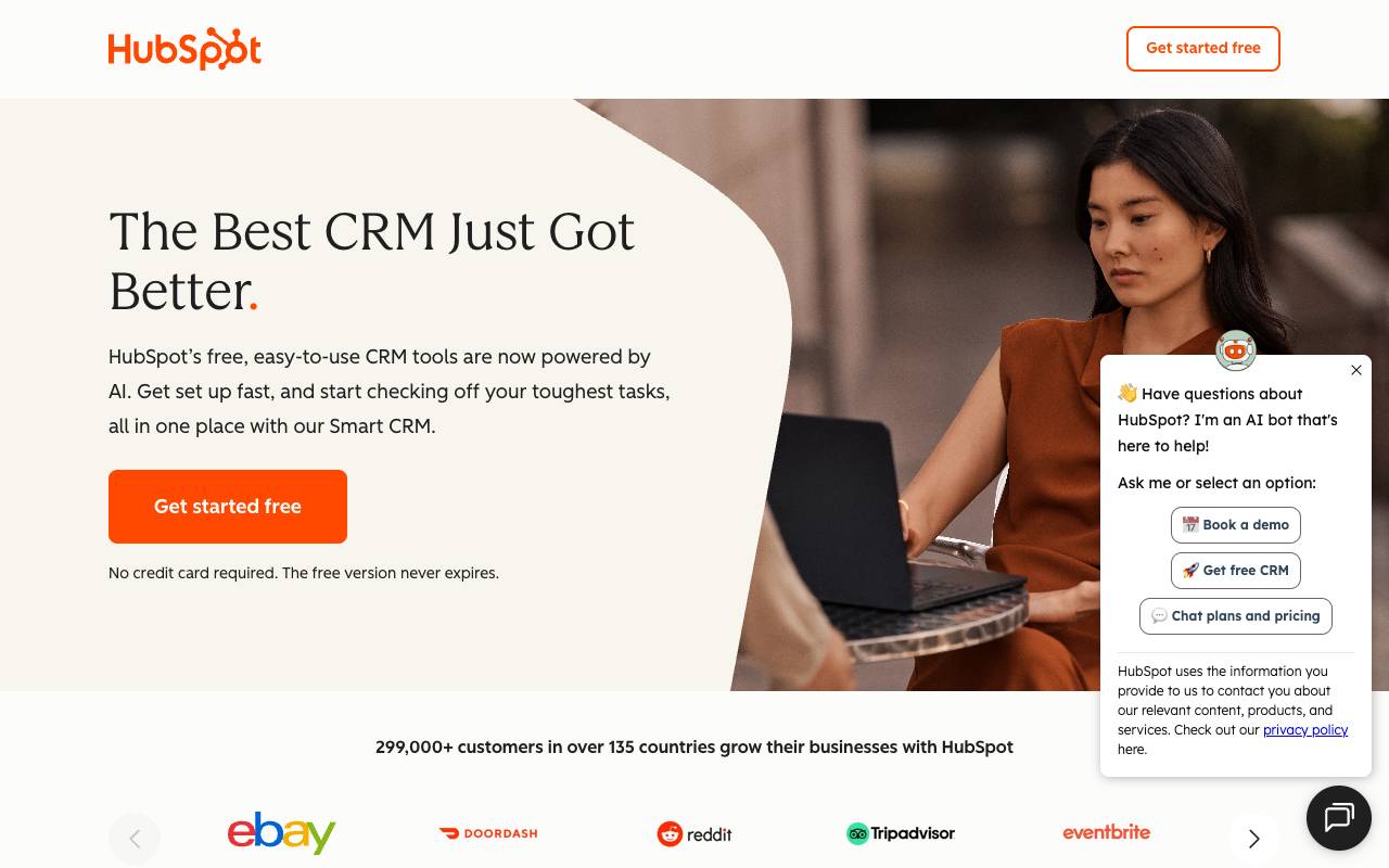 HubSpot homepage