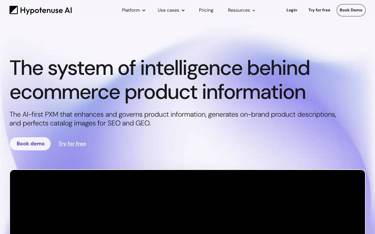 Hypotenuse AI homepage