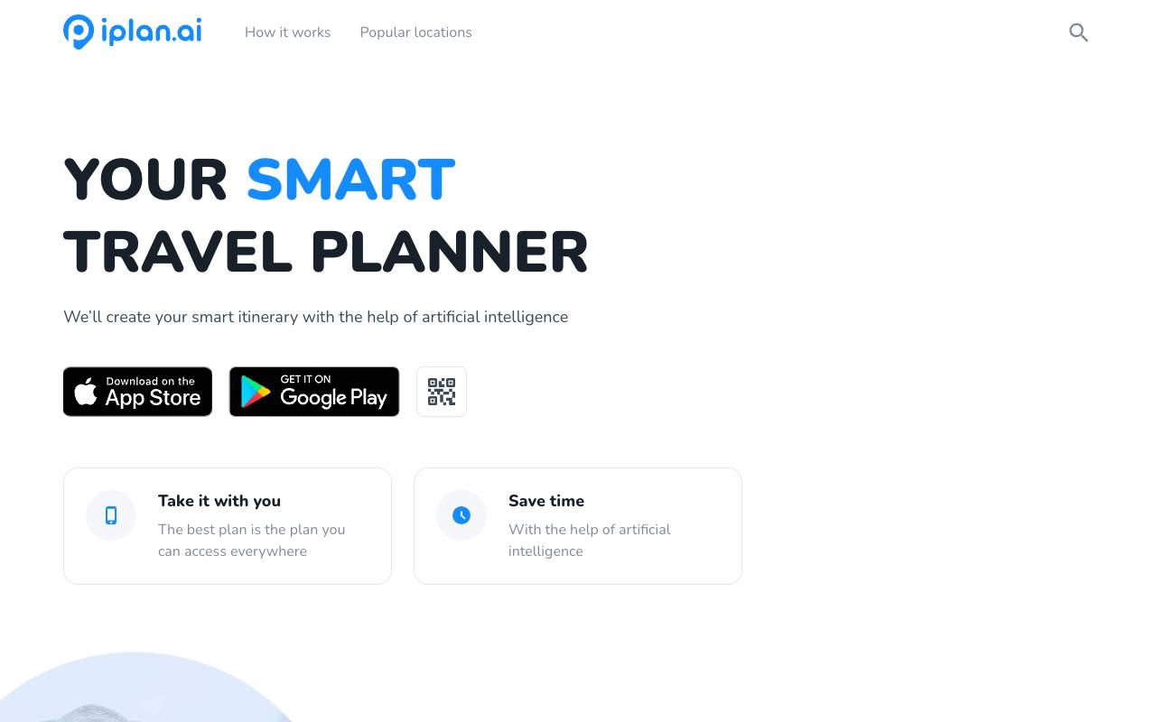 iPlan.ai homepage