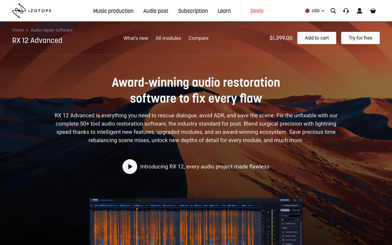 iZotope RX homepage