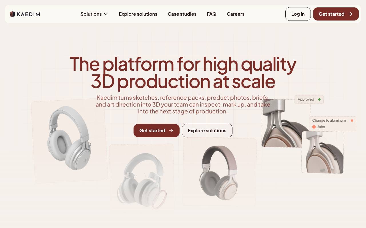 Kaedim homepage