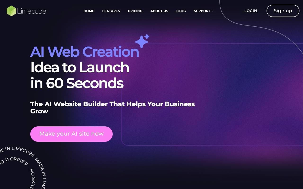 Limecube homepage