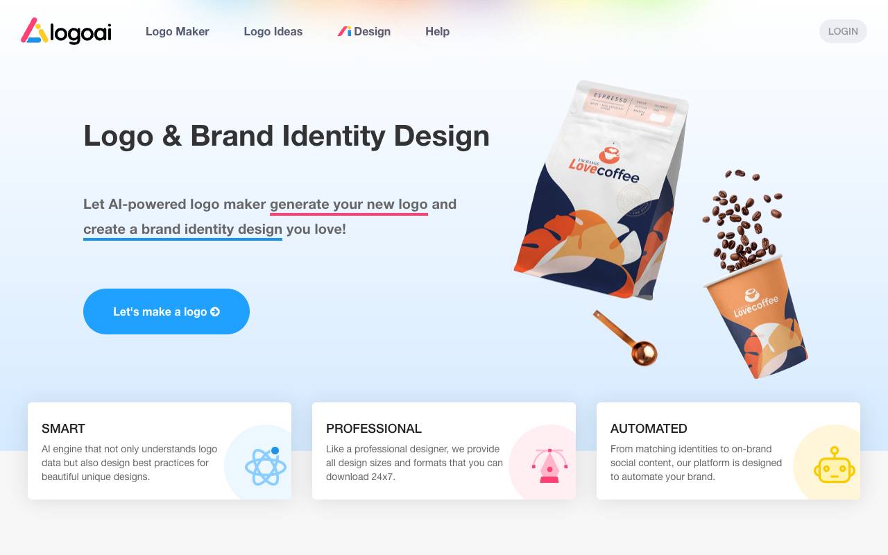 LogoAI homepage