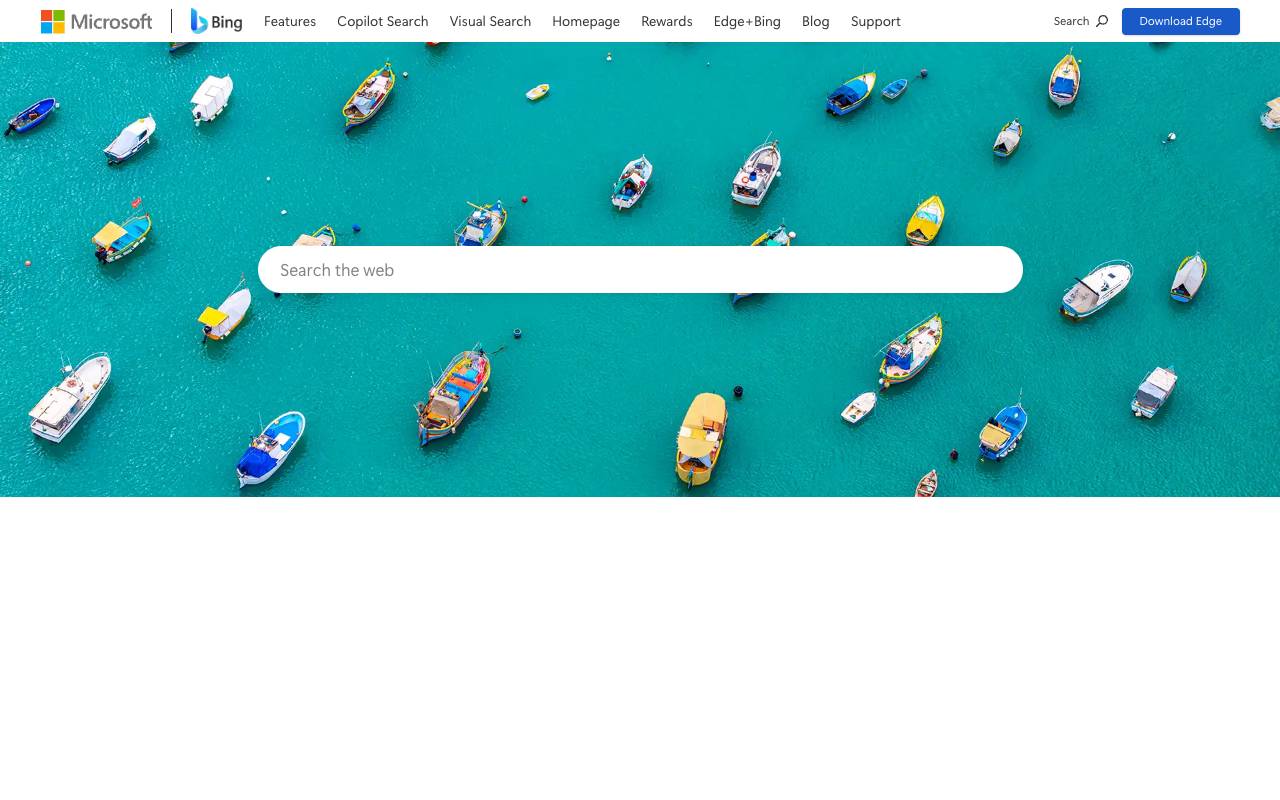 Microsoft Bing homepage