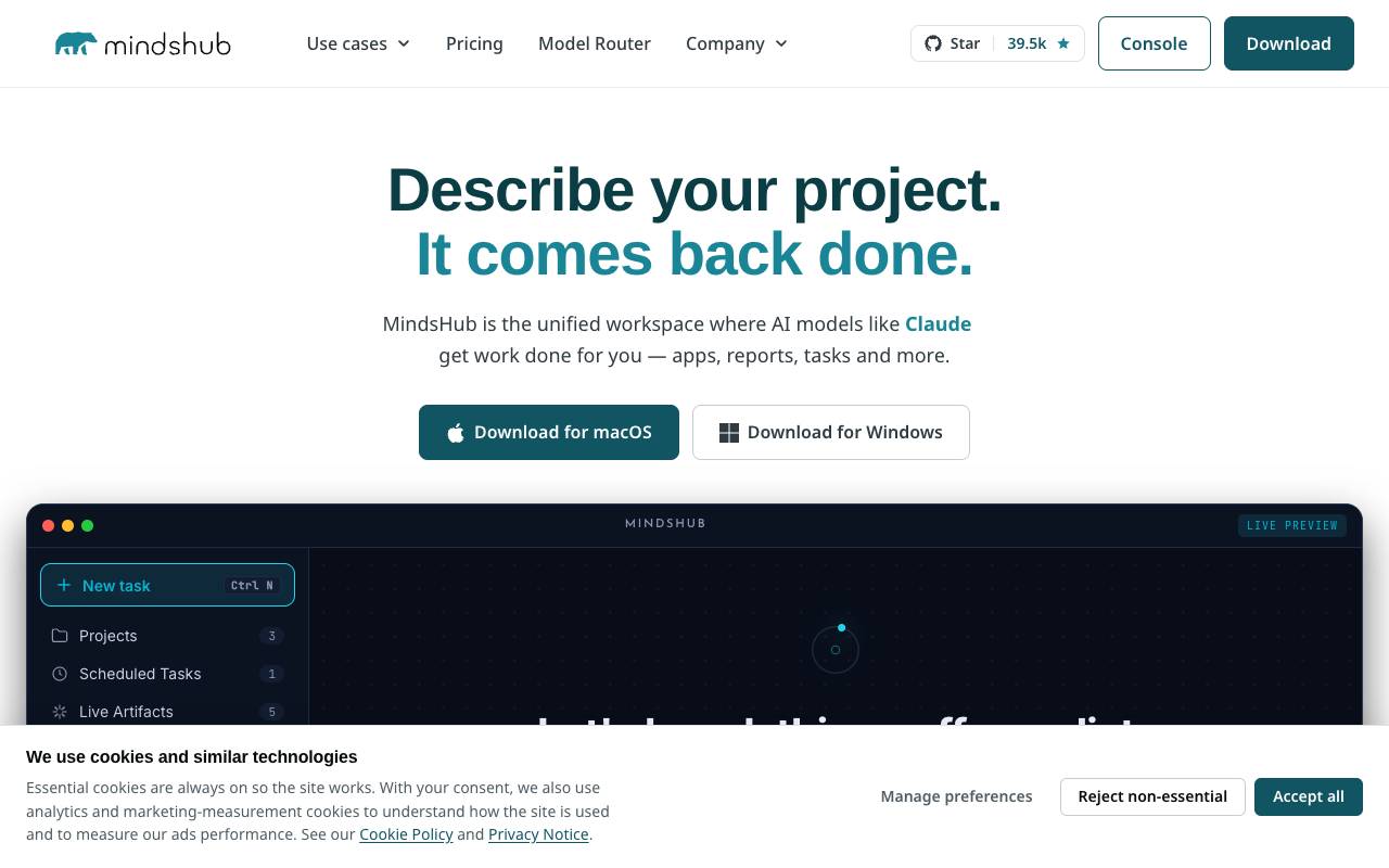 MindsDB homepage