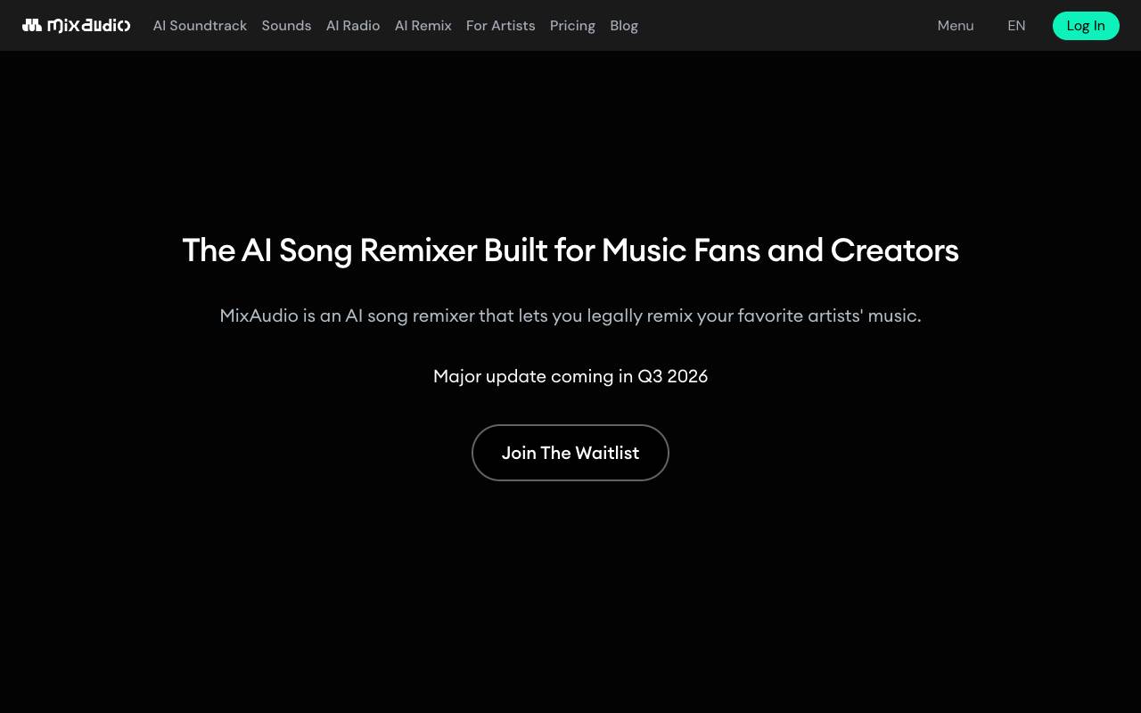 MixAudio homepage