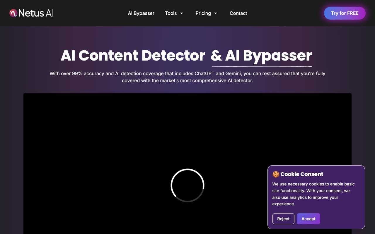 Netus AI homepage