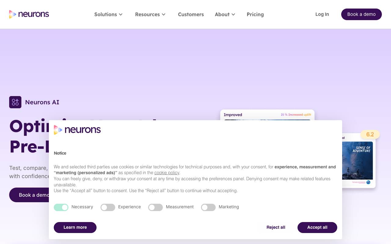 Neurons AI homepage