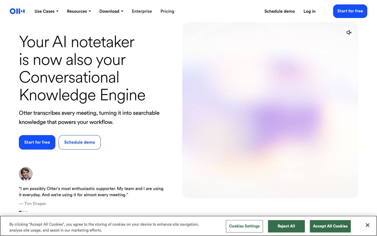 Otter.ai homepage