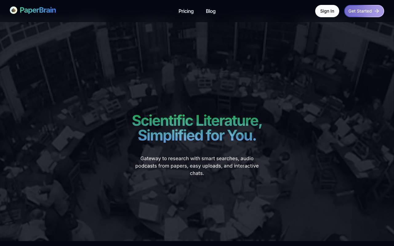 PaperBrain homepage