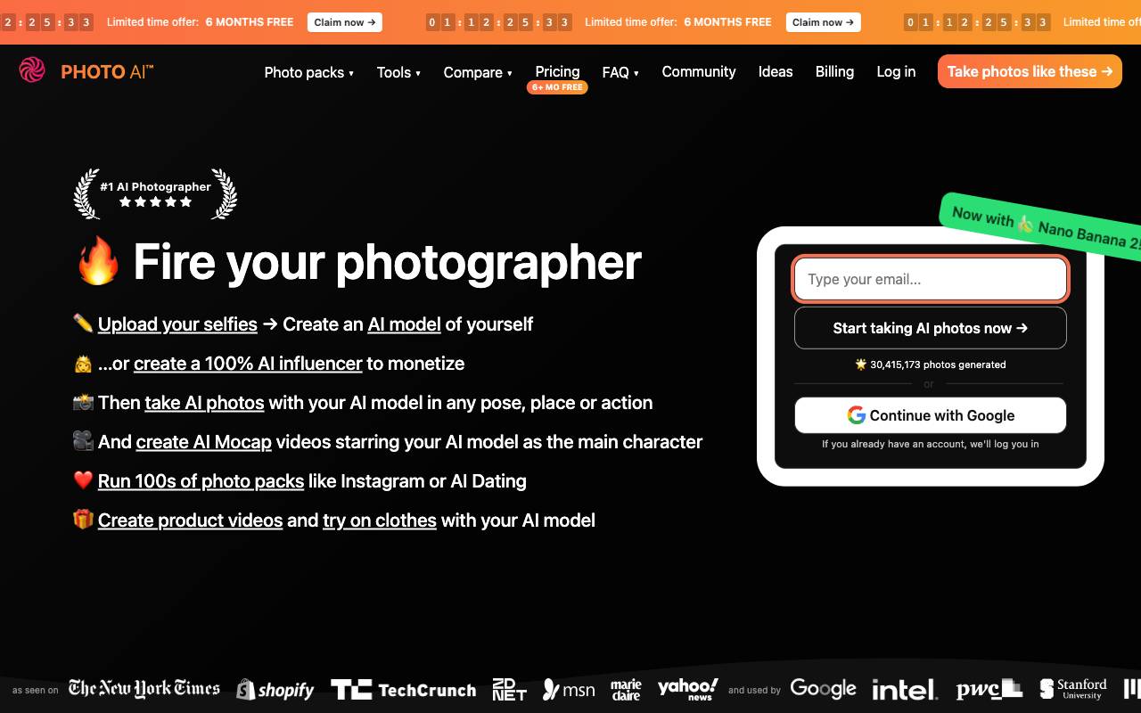Photo AI homepage