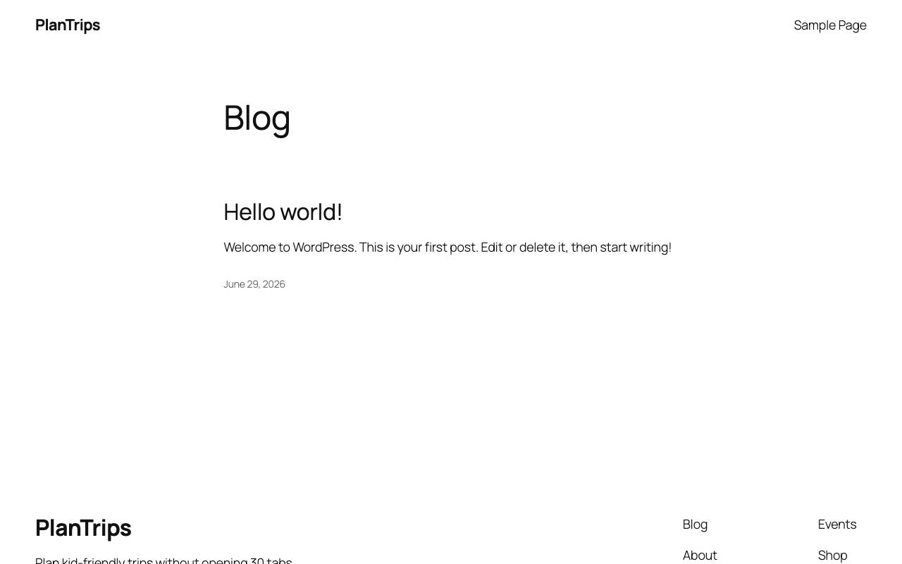 PlanTrips homepage