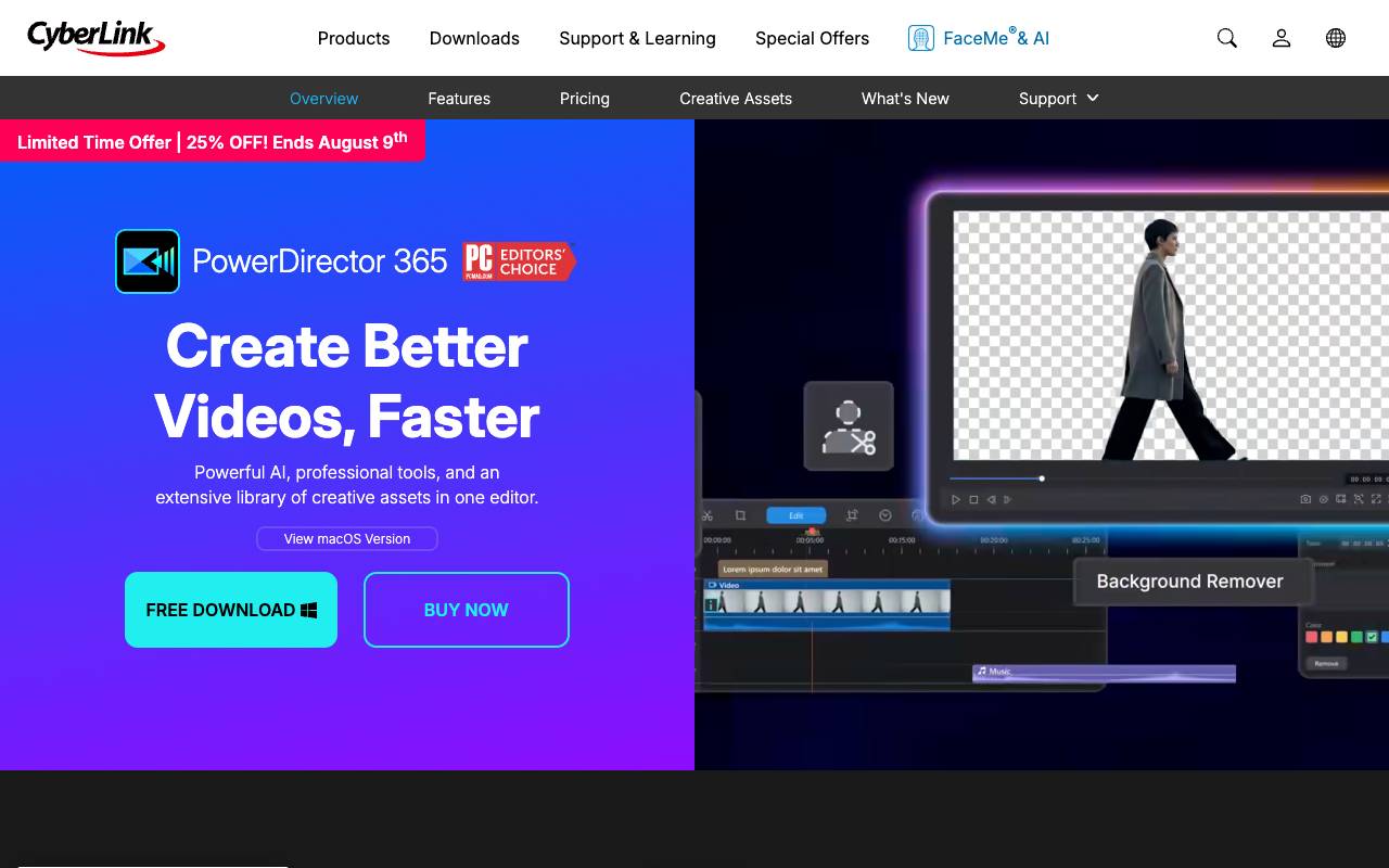 PowerDirector homepage