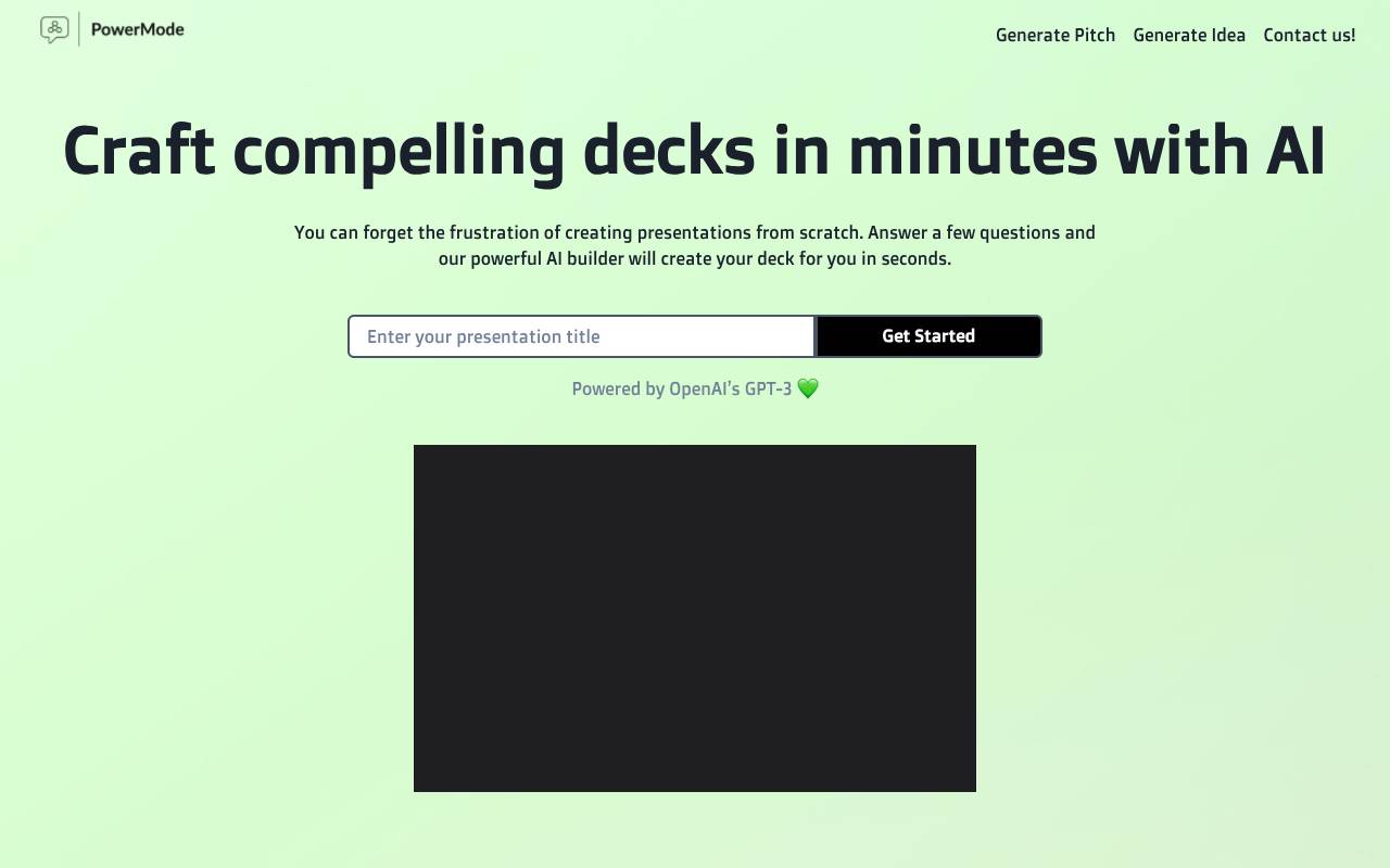 PowerMode AI homepage
