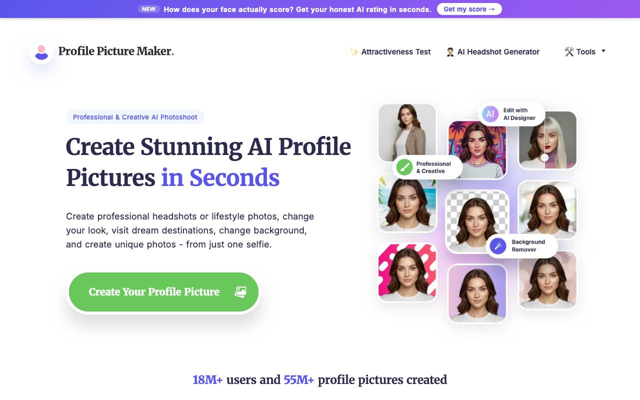 Profile Picture Maker homepage
