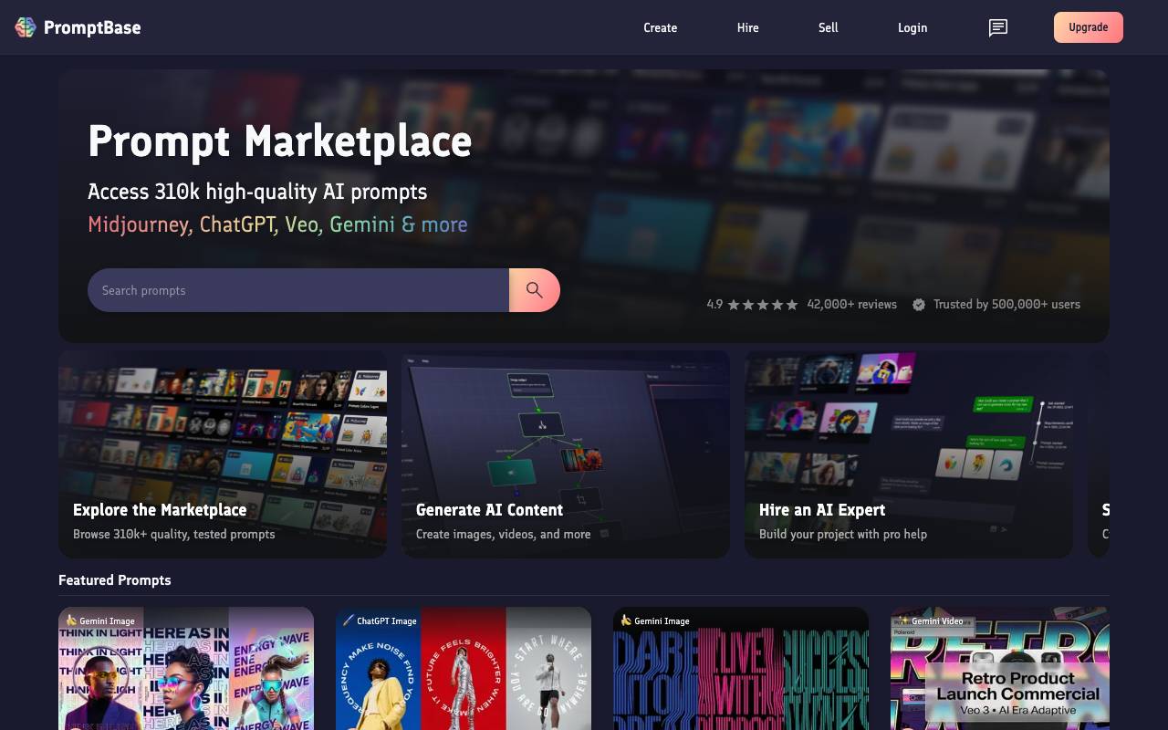PromptBase homepage
