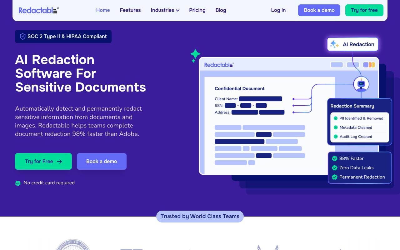 Redactable homepage