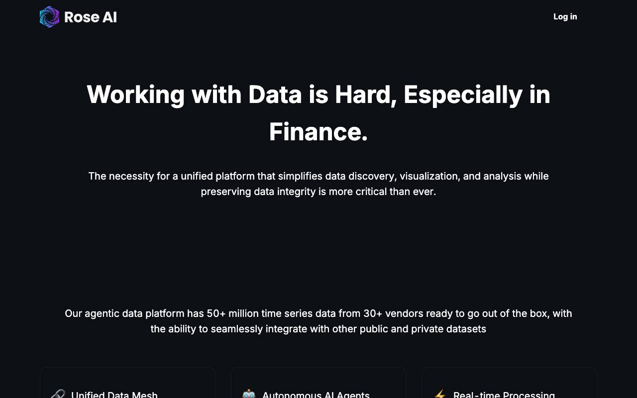 Rose AI homepage