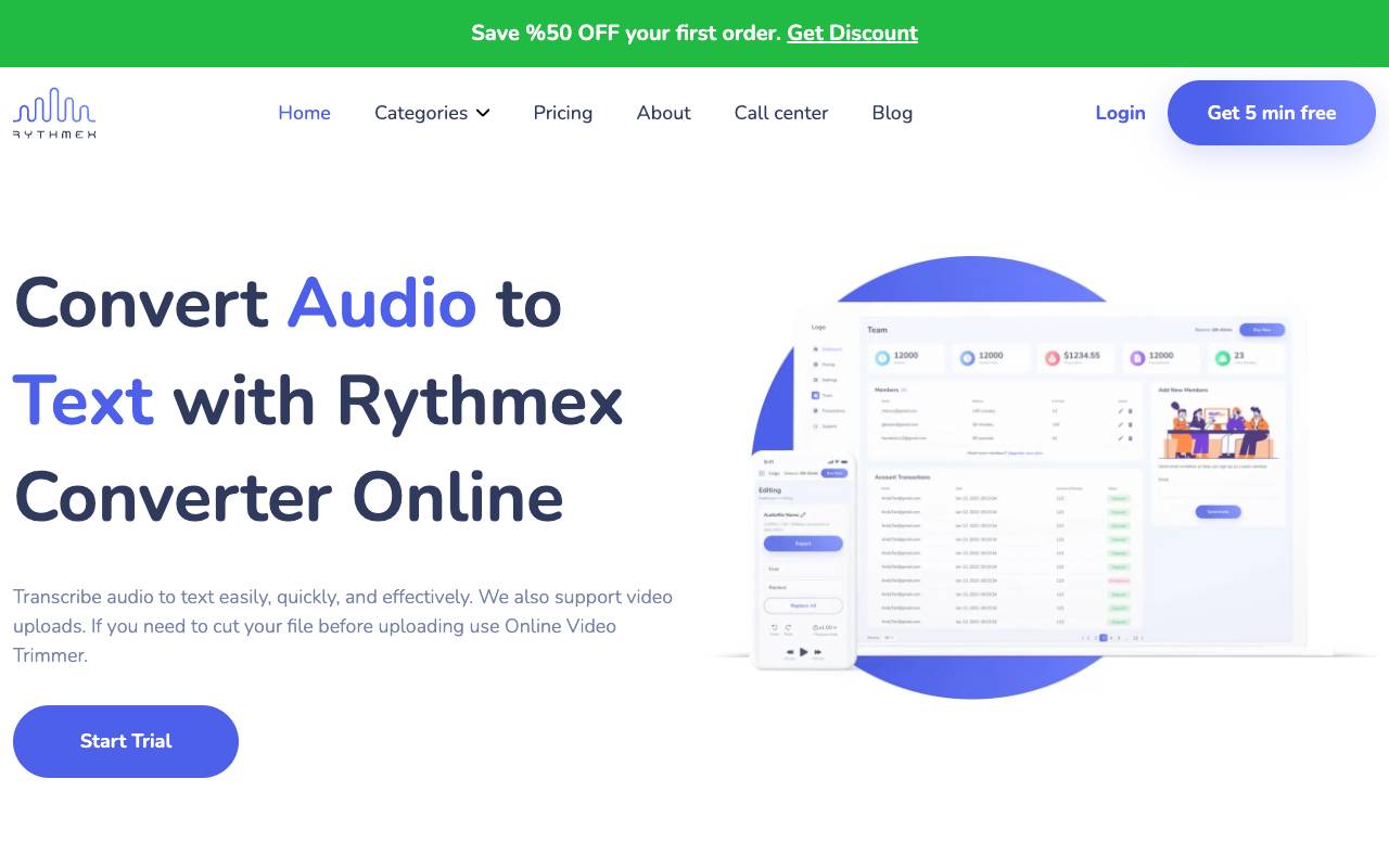 Rythmex homepage