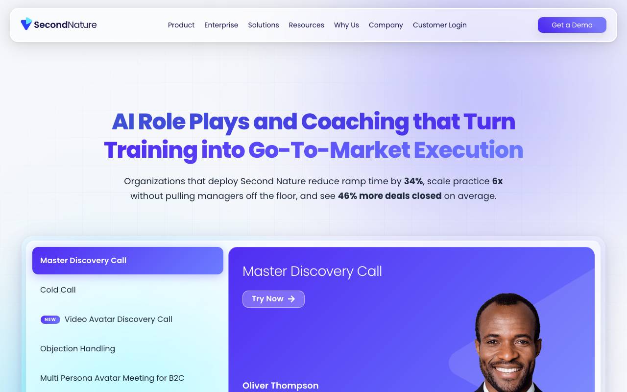 Second Nature AI homepage