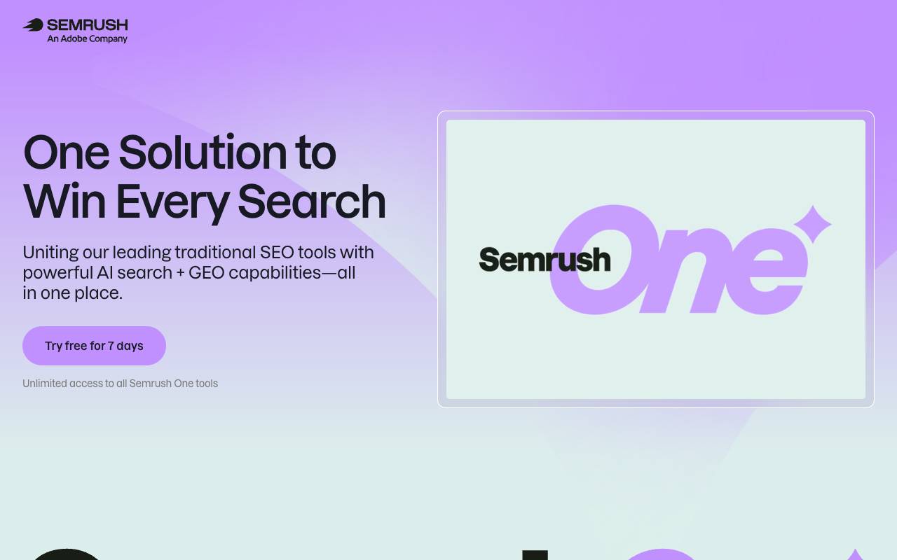 Semrush One homepage