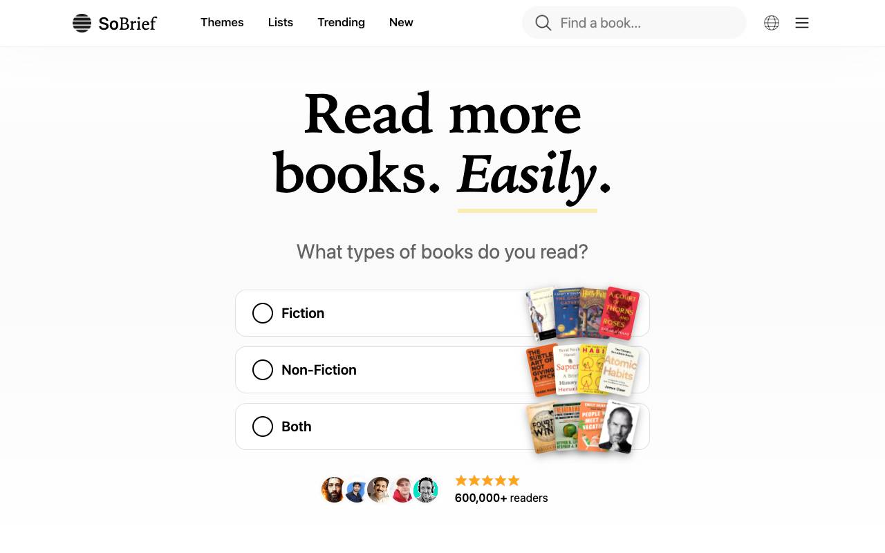SoBrief homepage