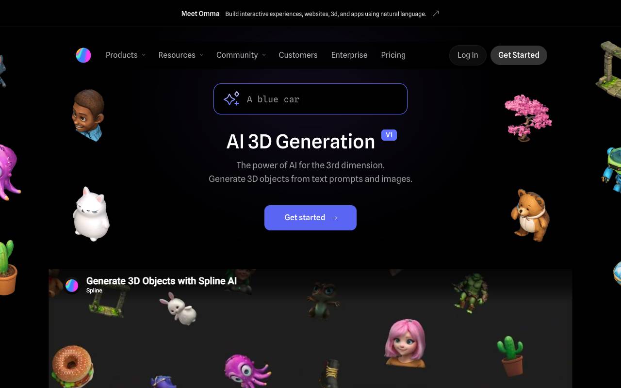 Spline AI homepage