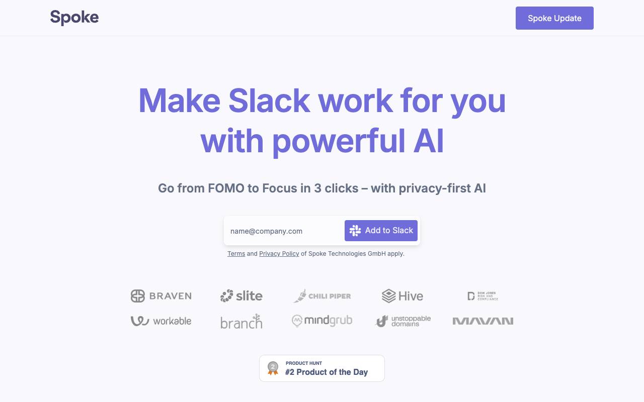 Spoke.ai homepage