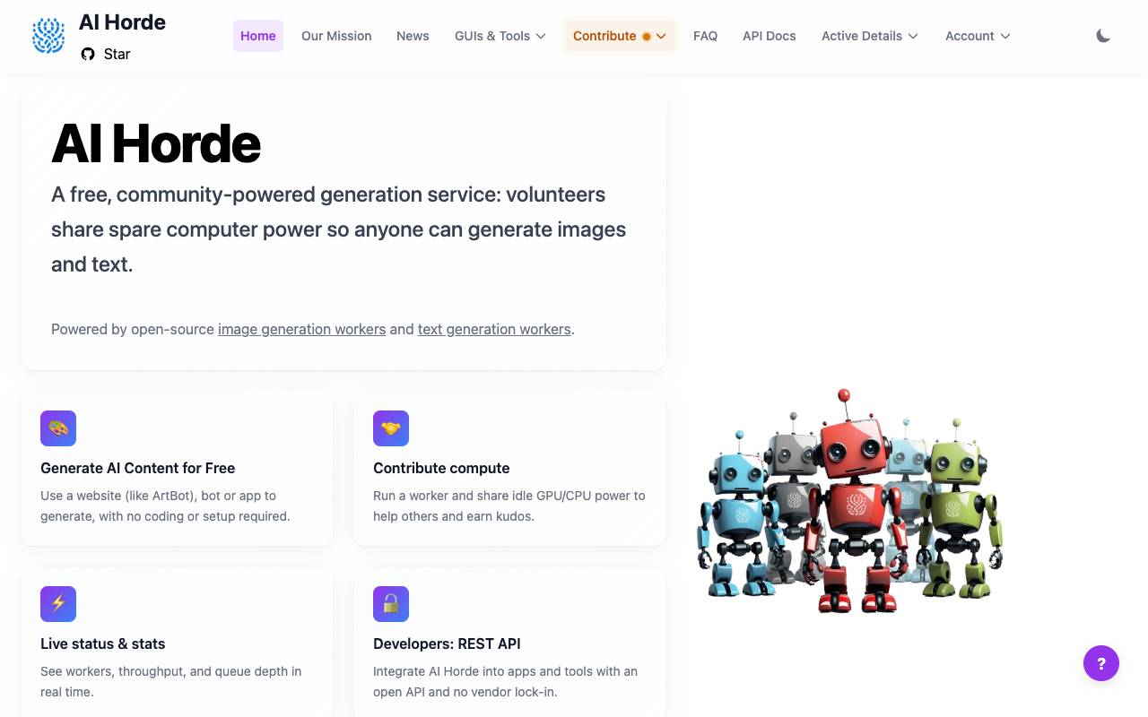 Stable Horde homepage