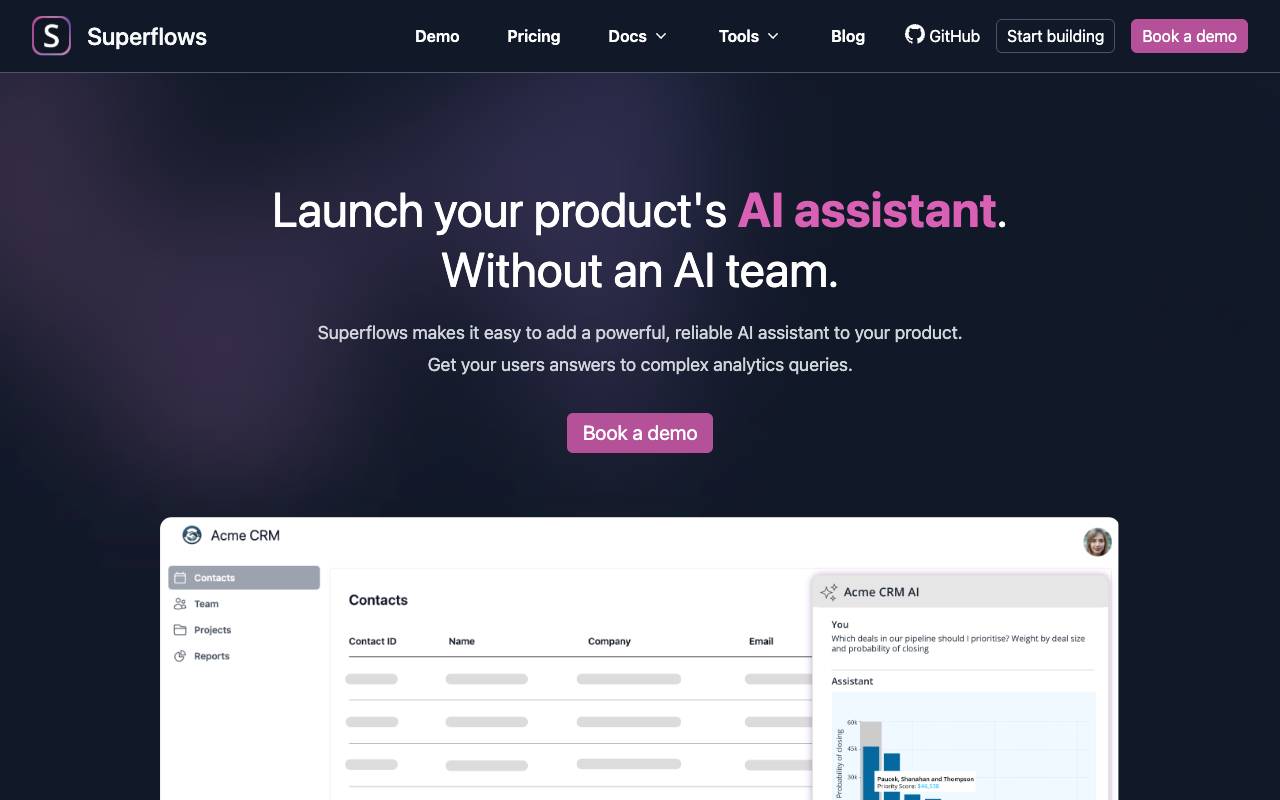 Superflows homepage