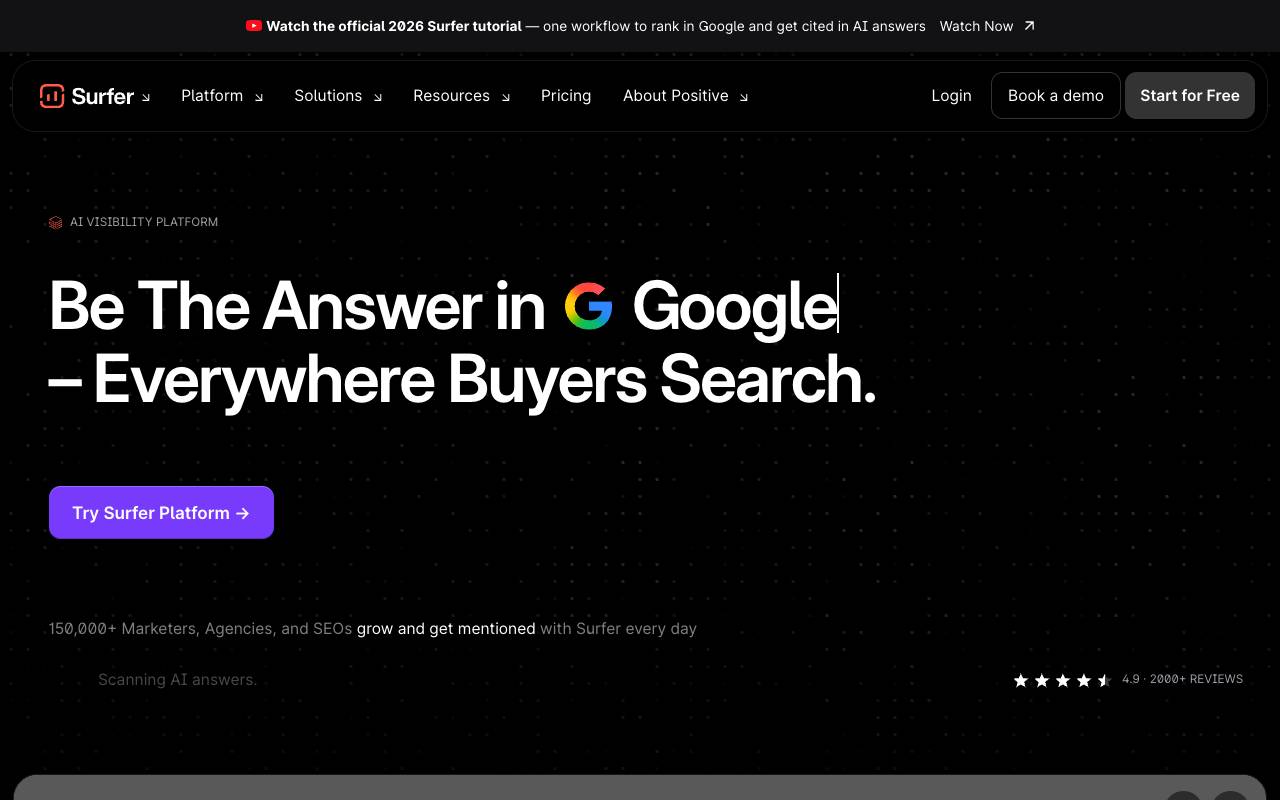 Surfer homepage
